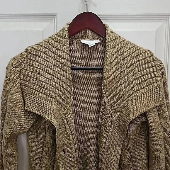 St John's Bay Tan Knit Professor Womens Cardigan Size S. - Picture 2 of 7